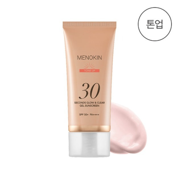 MENOKIN 30 Secondes Gel Crème Solaire Glow & Clear Tone-Up SPF50+ 50 ml