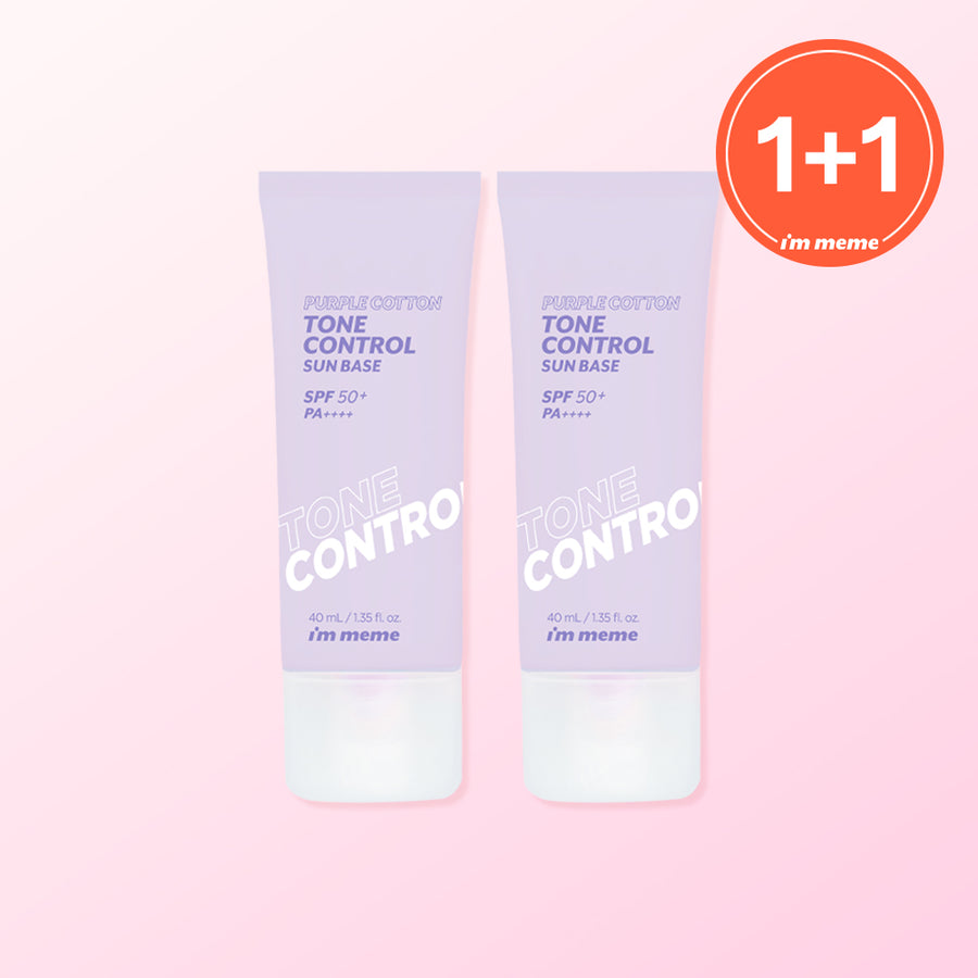 IM'MEME Purple Cotton Tone Control Sun Base 40ml SPF50+ PA++++ (1+1 Duo)
