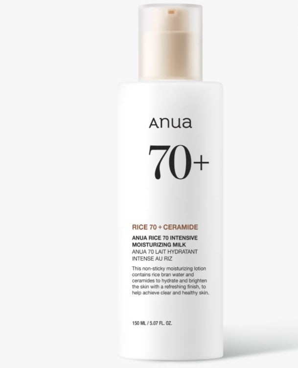 ANUA Rice 70 + Ceramide Intensive Moisturizing Milk 150ml disponible sur Ma petite Coree, ton Eshop 100% K-beauty en direct de Seoul