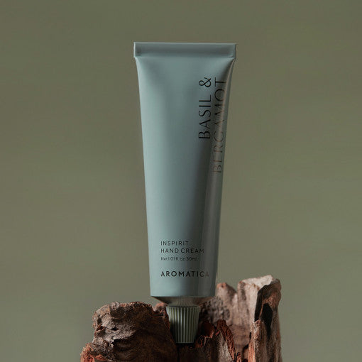 AROMATICA Inspirit Basil & Bergamot Hand Cream 30ml disponible sur Ma petite Coree, ton Eshop 100% K-beauty en direct de Seoul
