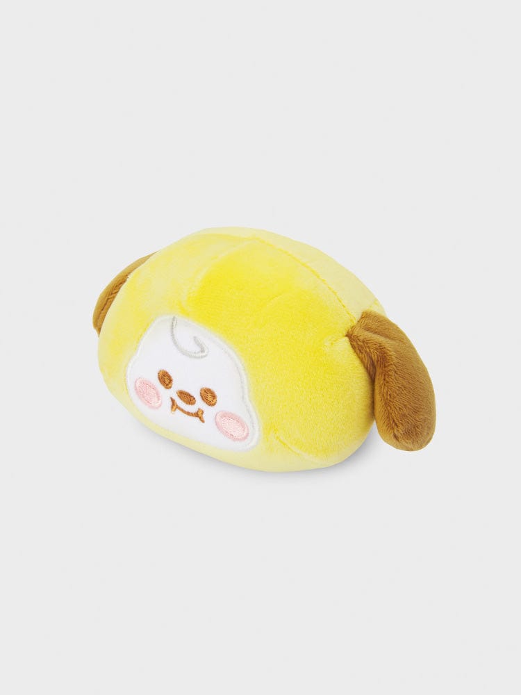 BT21 CHIMMY BABY MOCHI FACE CUSHION (S) : coussin mochi jaune CHIMMY sur fond clair, marque LINE FRIENDS, ambiance kawaii
