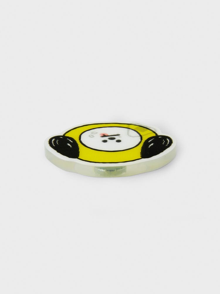 BT21 CHIMMY LENTICULAR 3D MAGNET 2024 SEASON'S GREETINGS, magnet lenticulaire officiel LINE FRIENDS, chiot CHIMMY jaune