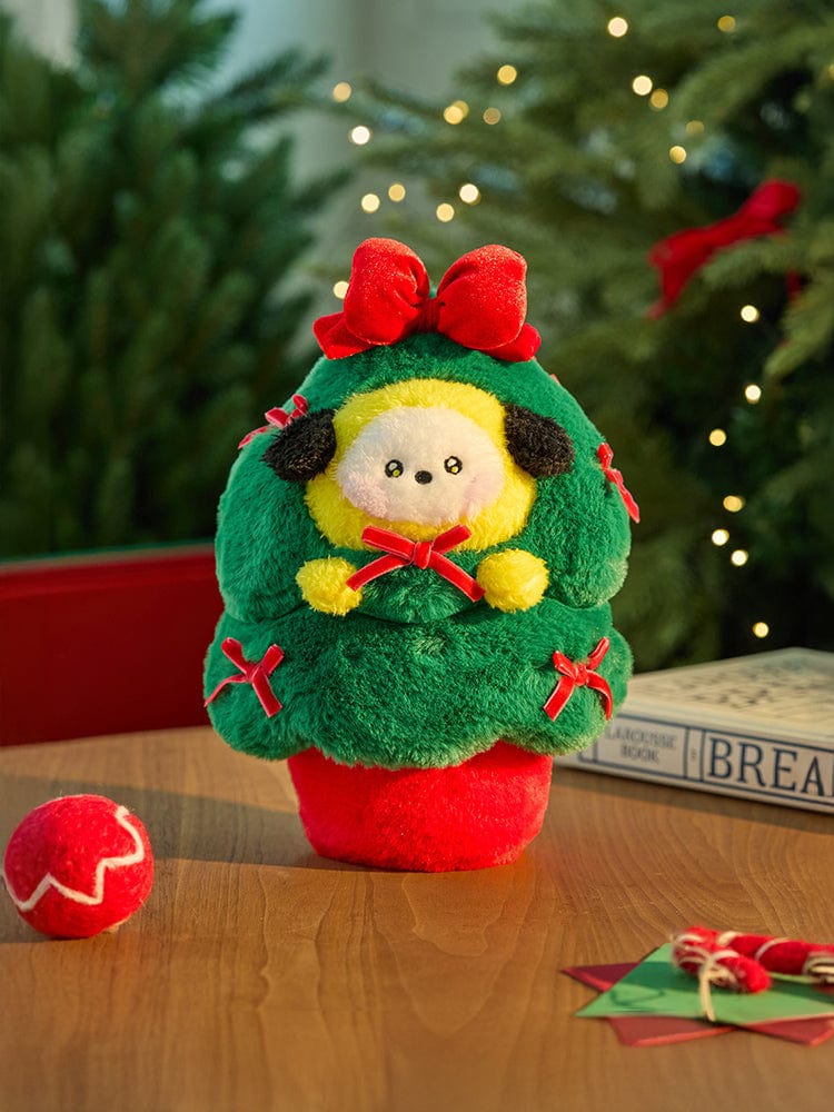 BT21 CHIMMY minini TREE PLUSH PETITE HOLIDAY : peluche CHIMMY sur sapin de Noël, décorations festives, marque BT21