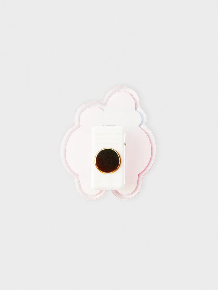 BT21 COOKY ACRYLIC MAGNETIC CLIP ON THE CLOUD EDITION : aimant clip acrylique COOKY sur fond clair, papeterie LINE FRIENDS