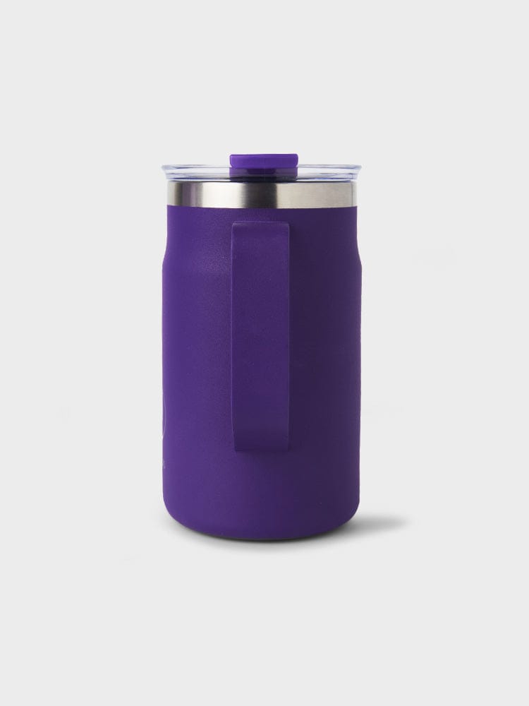 BT21 COOKY TUMBLER PURPLE OF WISH EDITION : thermos violet LINE FRIENDS avec visuel COOKY sur fond clair.