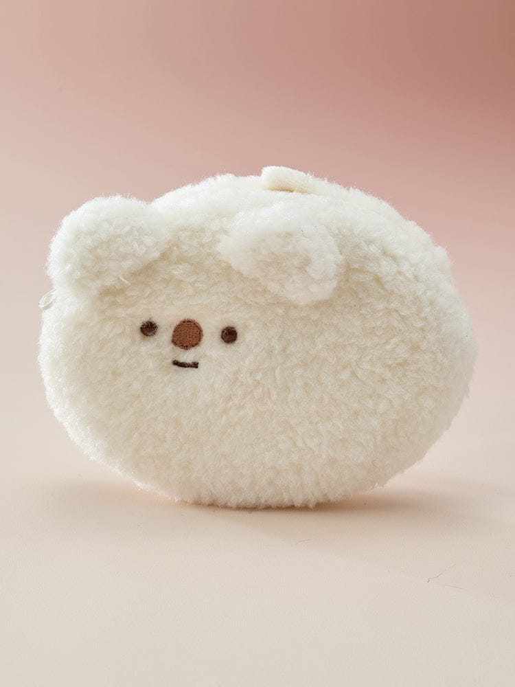 BT21 FLAT POUCH MADE BY RJ : pochette plate peluche alpaga RJ Jin de BTS, officielle LINE FRIENDS, fond rose