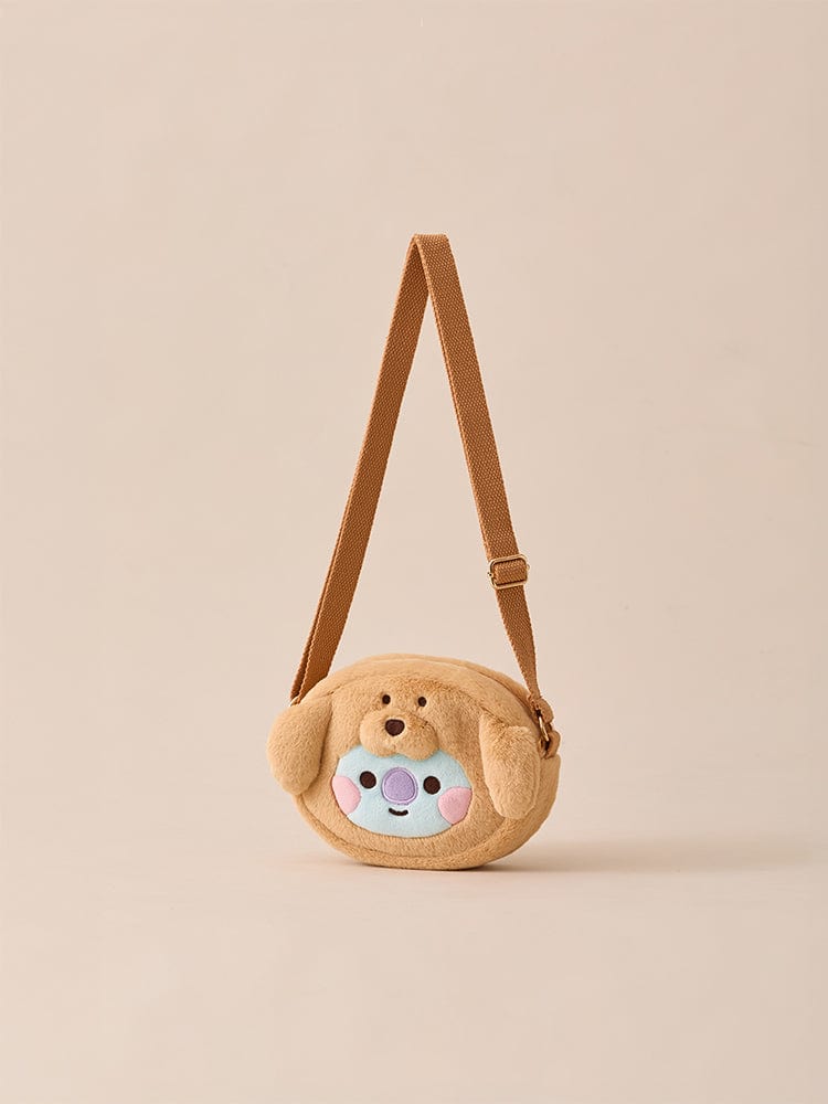 BT21 KOYA BABY CROSSBODY BAG FLUFFY, sac bandoulière peluche koala KOYA sur fond clair, officiel LINE FRIENDS