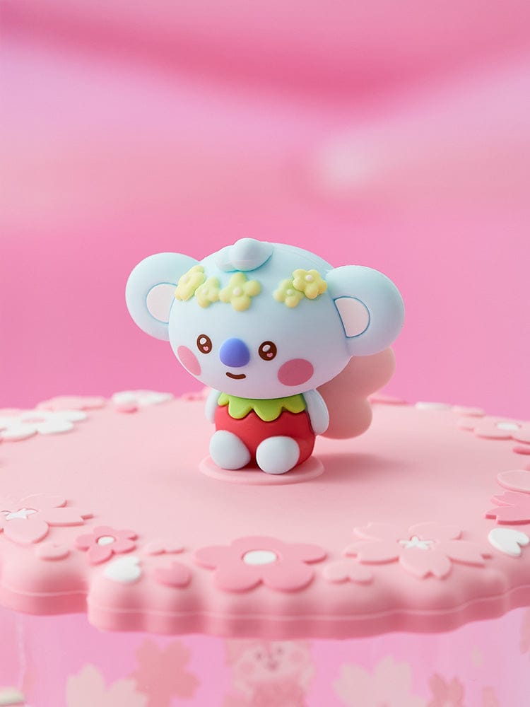 BT21 KOYA BABY GLASS UP & LID (11oz) SPRING FAIRY : figurine KOYA koala sur couvercle, ambiance kawaii LINE FRIENDS