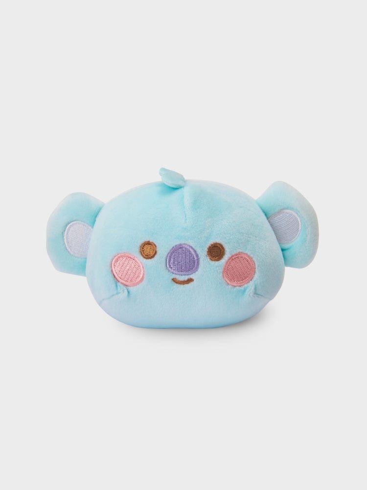 BT21 KOYA BABY MOCHI FACE CUSHION (S) LINE FRIENDS : coussin visage koala bleu KOYA, décor kawaii sur fond clair.