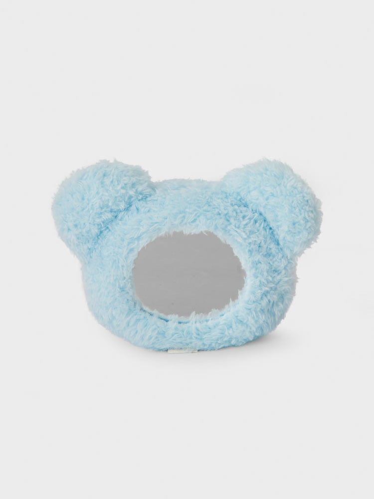 BT21 KOYA minini HANDHELD MIRROR GLITTER EDITION : peluche miroir KOYA koala bleue, fond clair, décor chambre