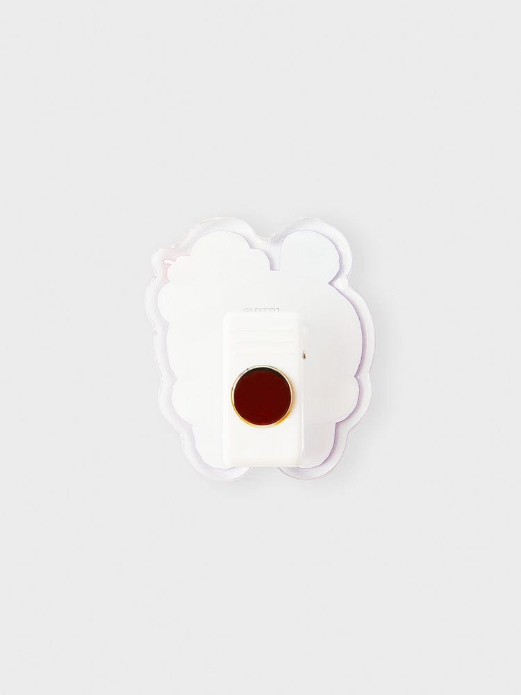 BT21 MANG ACRYLIC MAGNETIC CLIP ON THE CLOUD EDITION, clip acrylique magnétique LINE FRIENDS, design poney danseur masqué.