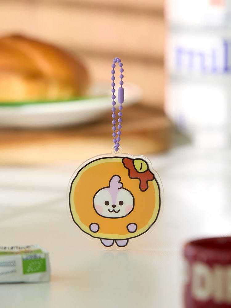 BT21 MANG BABY ACRYLIC KEYRING BAKERY SHOP, porte-clés acrylique LINE FRIENDS sur fond bakery, poney masqué MANG