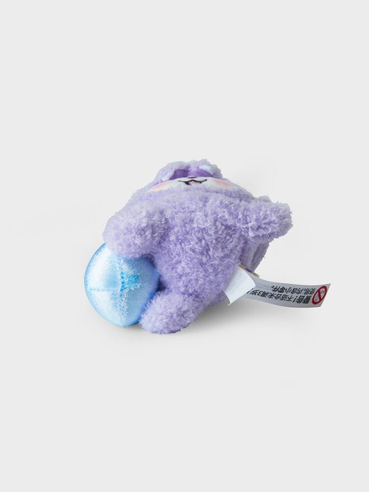 BT21 MANG BABY DOLL KEYRING DRAGON EDITION, porte-clés peluche LINE FRIENDS, couleur violette, poney masqué sur fond blanc