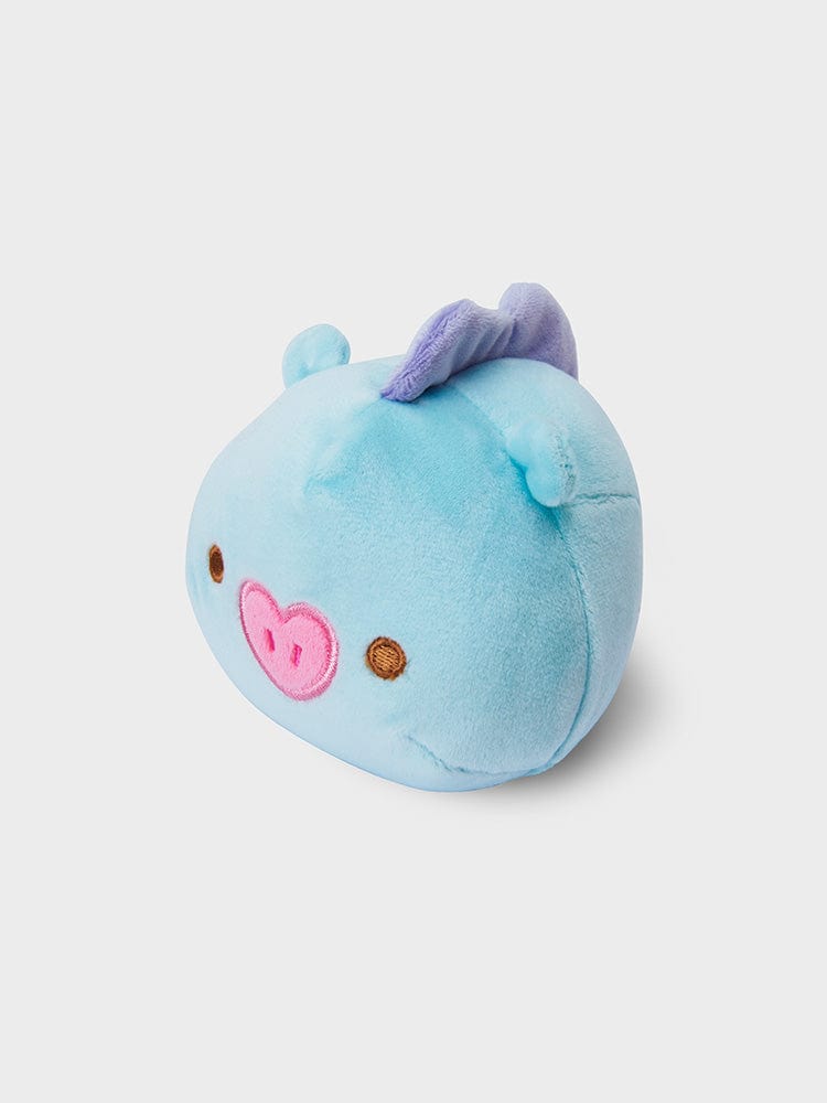 BT21 MANG BABY MOCHI FACE CUSHION (S) coussin mochi bleu LINE FRIENDS, décor kawaii, face du poney masqué sur fond clair