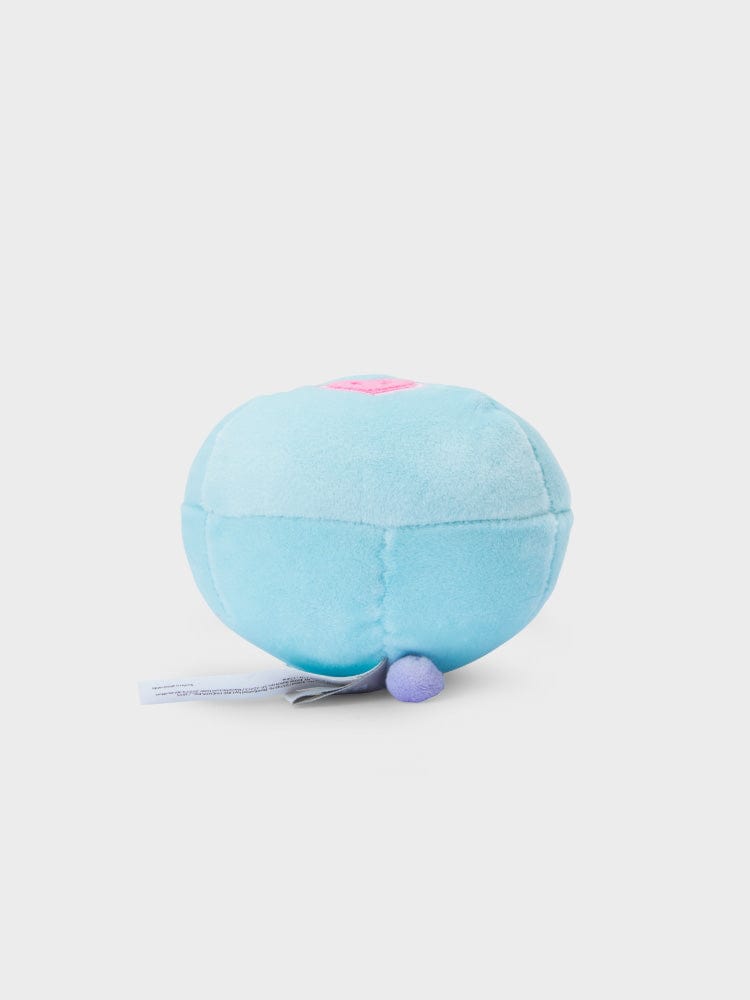 BT21 MANG BABY MOCHI FACE CUSHION (S) : coussin mochi bleu ciel MANG, LINE FRIENDS, ambiance kawaii, fond clair.