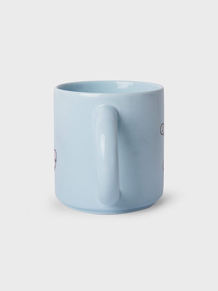 BT21 MANG MUG CUP (12 OZ) NEW BASIC EDITION LINE FRIENDS : mug bleu clair avec MANG, ambiance kawaii, studio fond clair.
