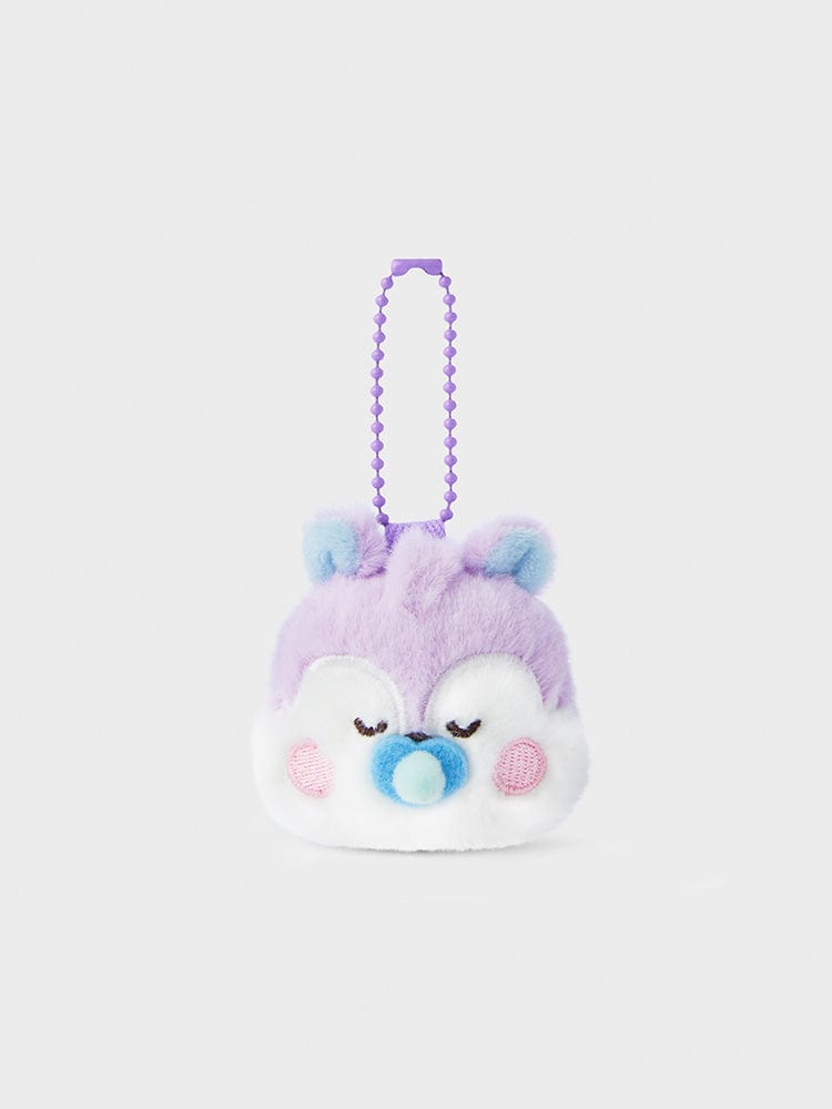 BT21 MANG NEWBORN BABY PLUSH KEYRING LINE FRIENDS porte-clés peluche bébé poney danseur masqué sur fond clair