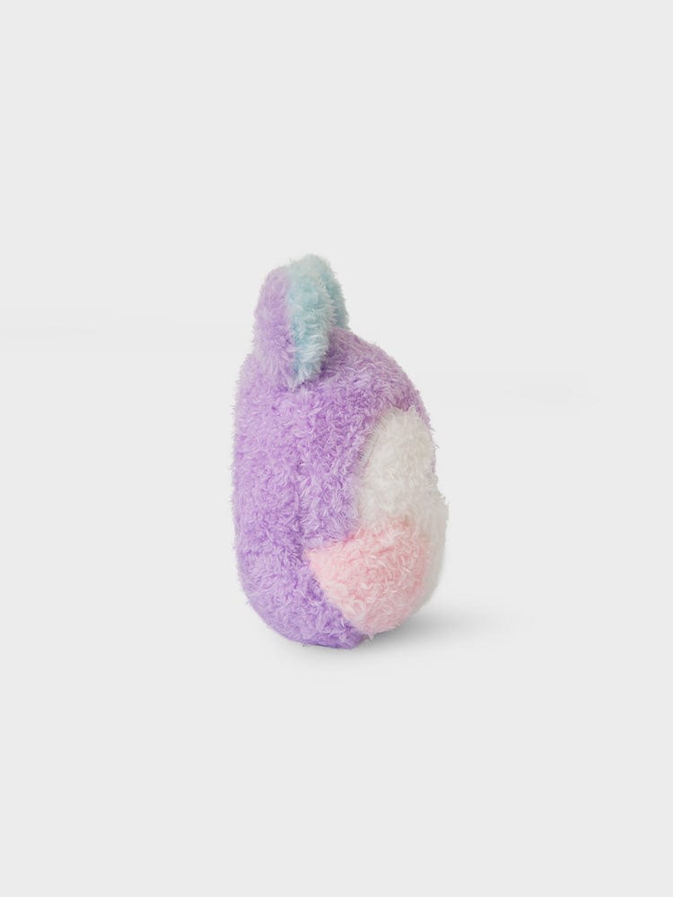 BT21 MANG minini HANDHELD MIRROR GLITTER EDITION : peluche MANG poney danseur masqué, effet paillettes, sur fond clair.