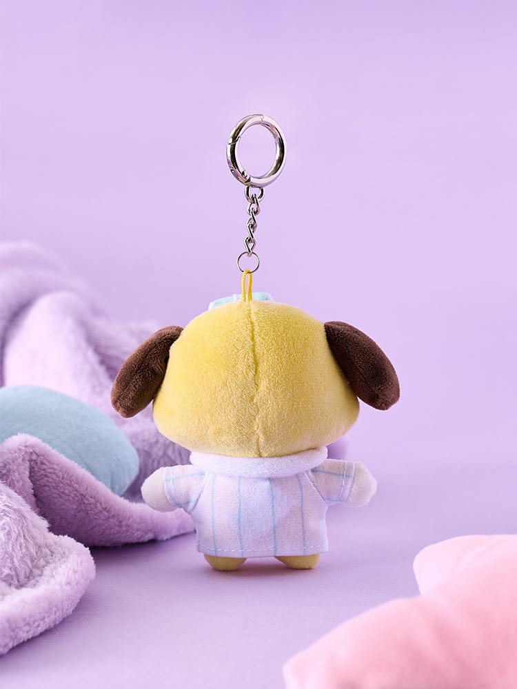 BT21 NEW BASIC CHIMMY PAJAMA PLUSH KEY RING : porte-clés officiel CHIMMY en peluche, sur fond violet, ambiance K-pop LINE FRIENDS.