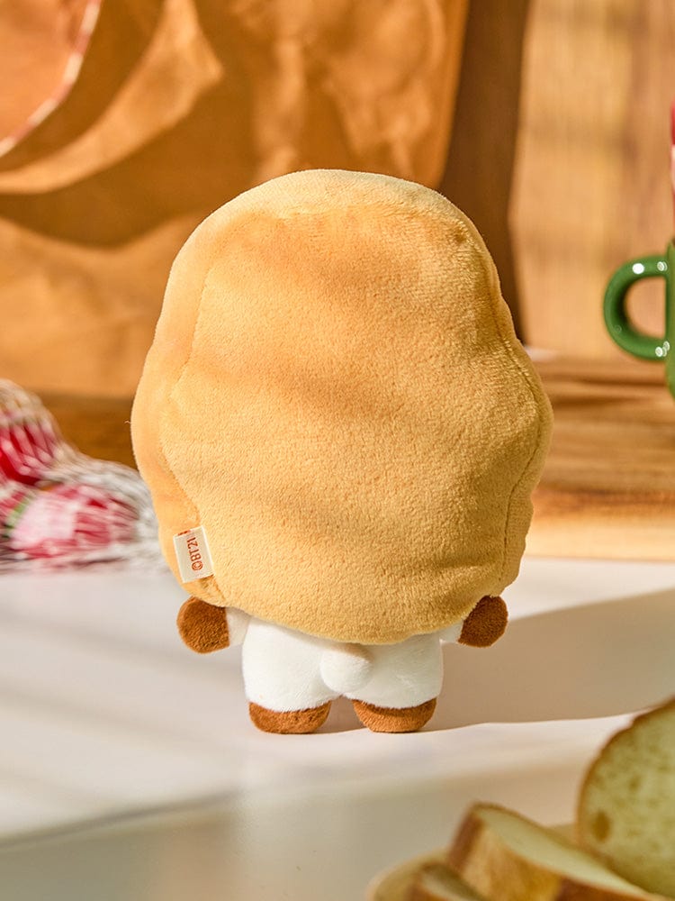 BT21 RJ BABY COSTUME PLUSH DOLL BAKERY SHOP, peluche officielle LINE, alpaga RJ en tenue boulangerie sur décor
