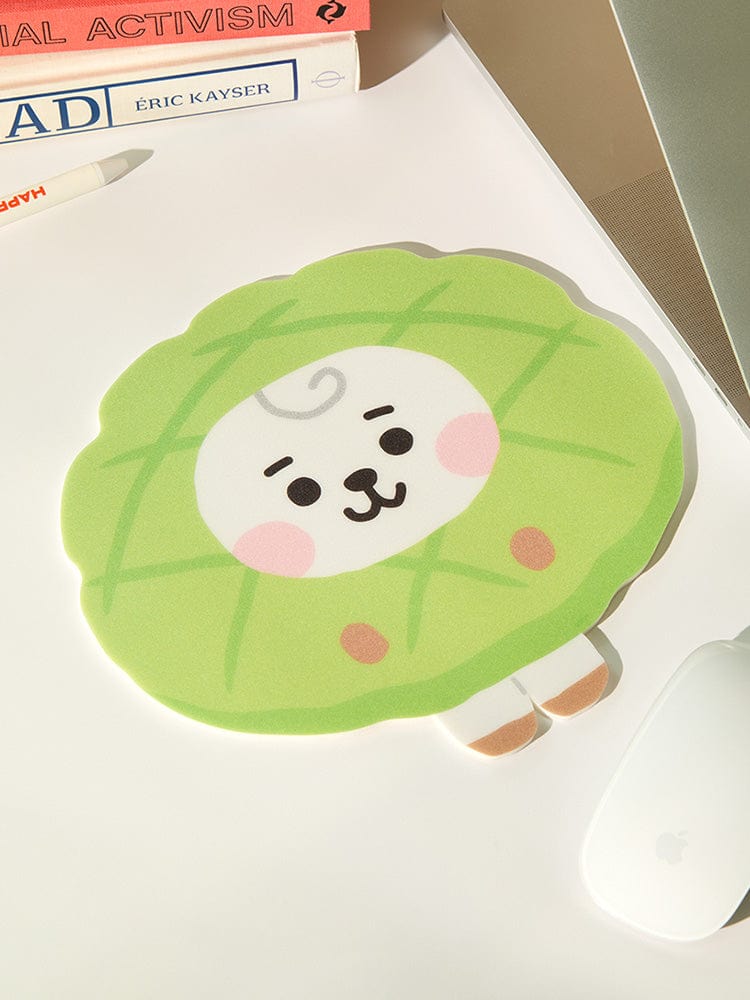 BT21 RJ BABY MOUSE PAD BAKERY SHOP, tapis de souris alpaga RJ sur bureau, design officiel LINE FRIENDS, vert