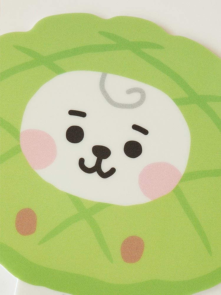 BT21 RJ BABY MOUSE PAD BAKERY SHOP : tapis souris vert avec RJ alpaga LINE FRIENDS, design boulangerie kawaii.