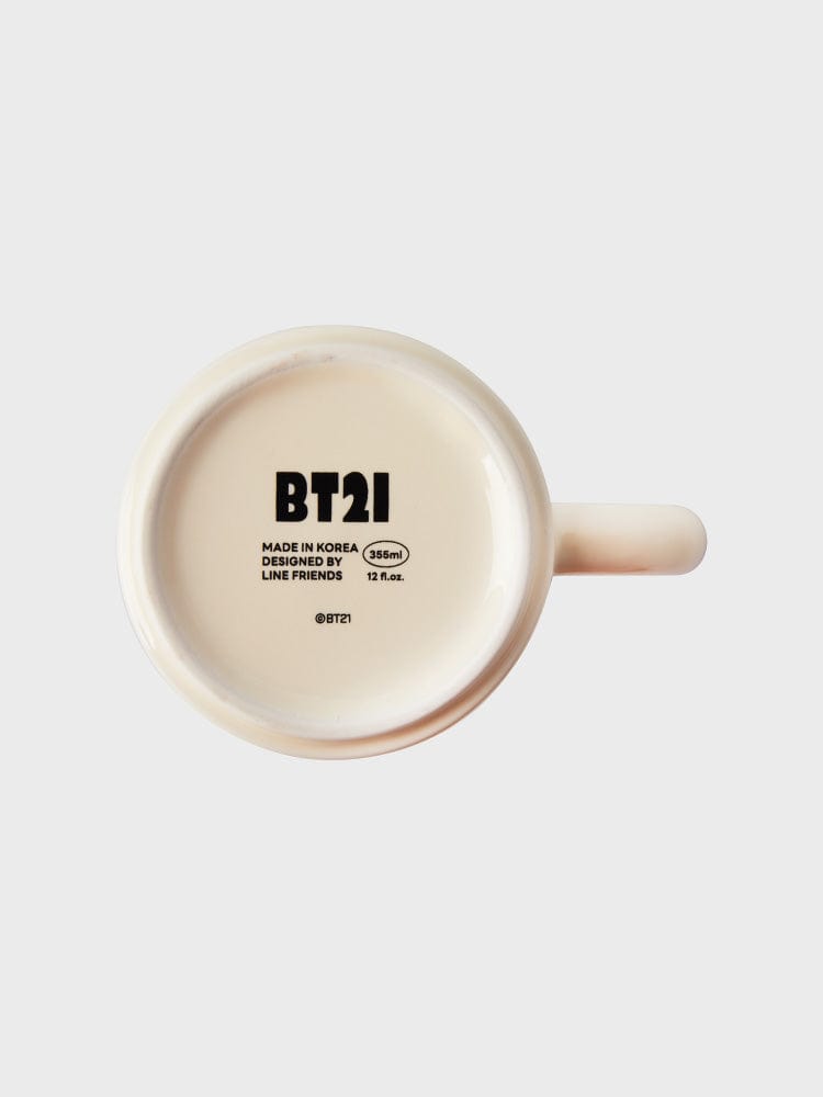 BT21 RJ MUG CUP (12 OZ) NEW BASIC EDITION : tasse officielle LINE FRIENDS avec RJ, vue intérieure sur fond clair