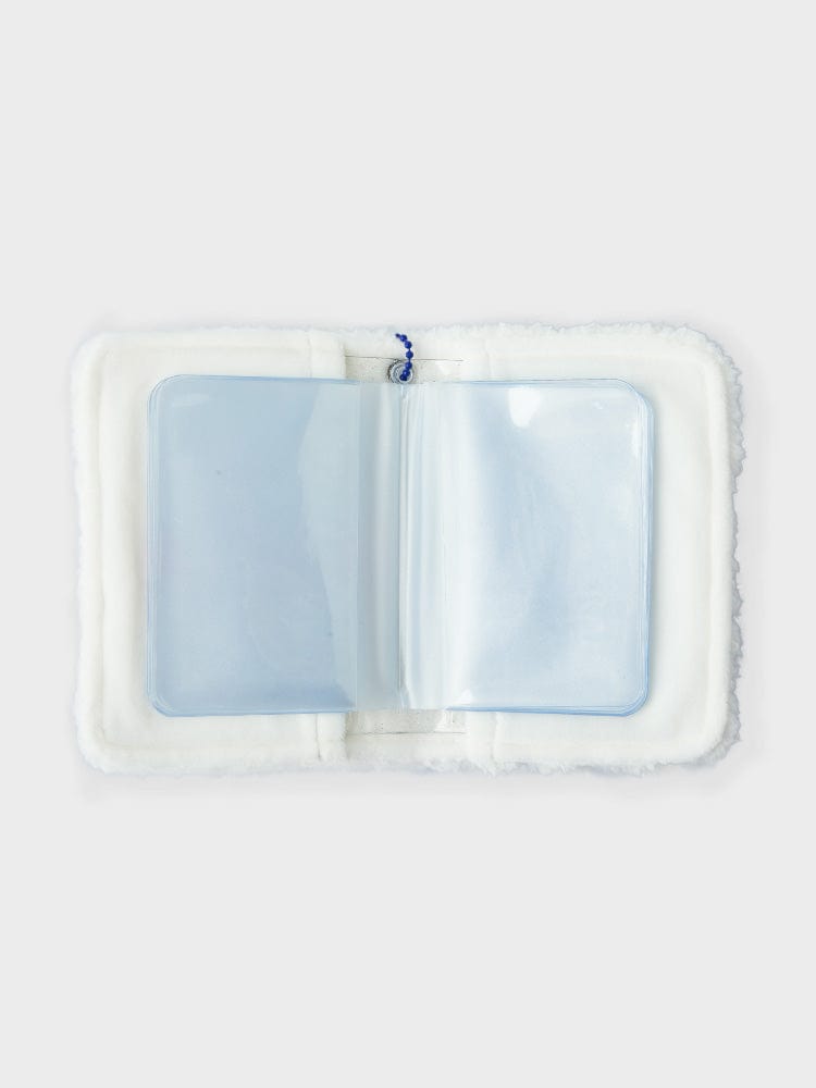 BT21 RJ minini PHOTO BINDER GLITTER EDITION : classeur photo glitter bleu clair, formes arrondies MININI, officiel LINE FRIENDS.