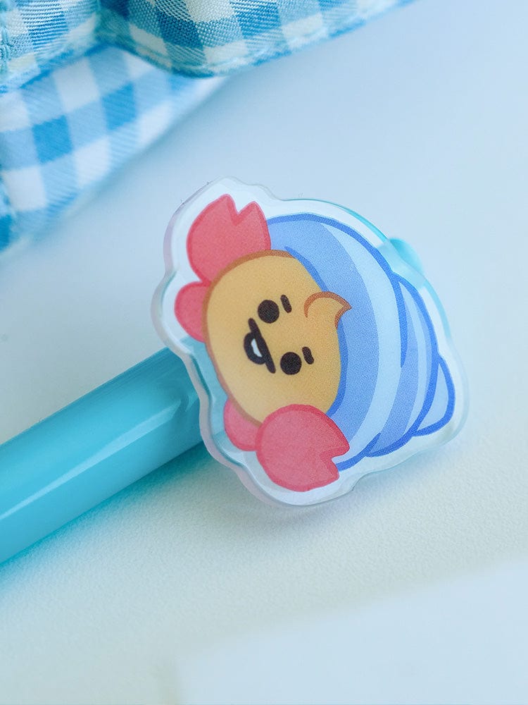 BT21 SHOOKY BABY ACRYLIC GEL PEN OCEAN FRIENDS : stylo gel acrylique SHOOKY, décor bleu océan, sur fond clair