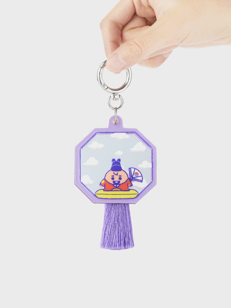 BT21 SHOOKY BABY MIRROR KEYRING K-EDITION ver.2, porte-clés miroir SHOOKY tenu à la main, style K-pop LINE FRIENDS