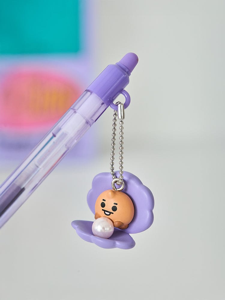BT21 SHOOKY BABY PEARL FIGURINE GEL PEN : stylo gel porte-clé SHOOKY en figurine, fond clair, bureau/école
