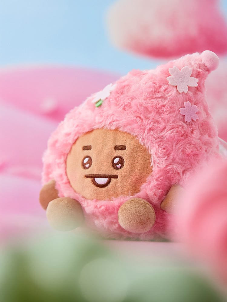 BT21 SHOOKY BABY SITTING PLUSH SPRING FAIRY : peluche officielle rose SHOOKY, décor de printemps sur fond pastel