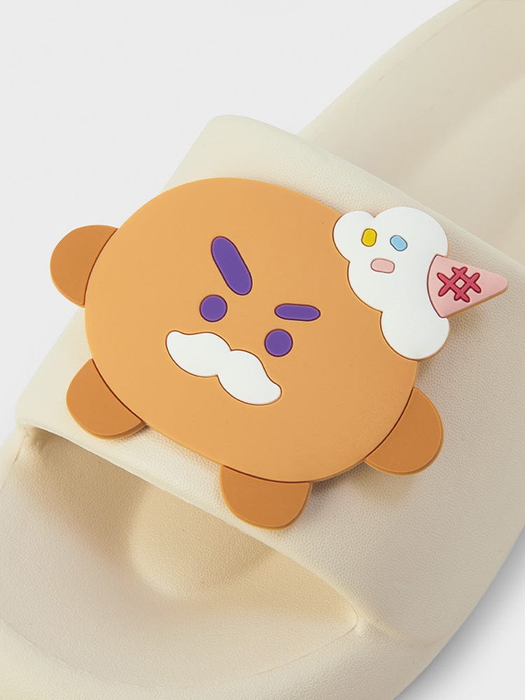 BT21 SHOOKY SLIPPERS ON THE CLOUD EDITION : chaussons officiels LINE FRIENDS, design kawaii de SHOOKY sur nuage.