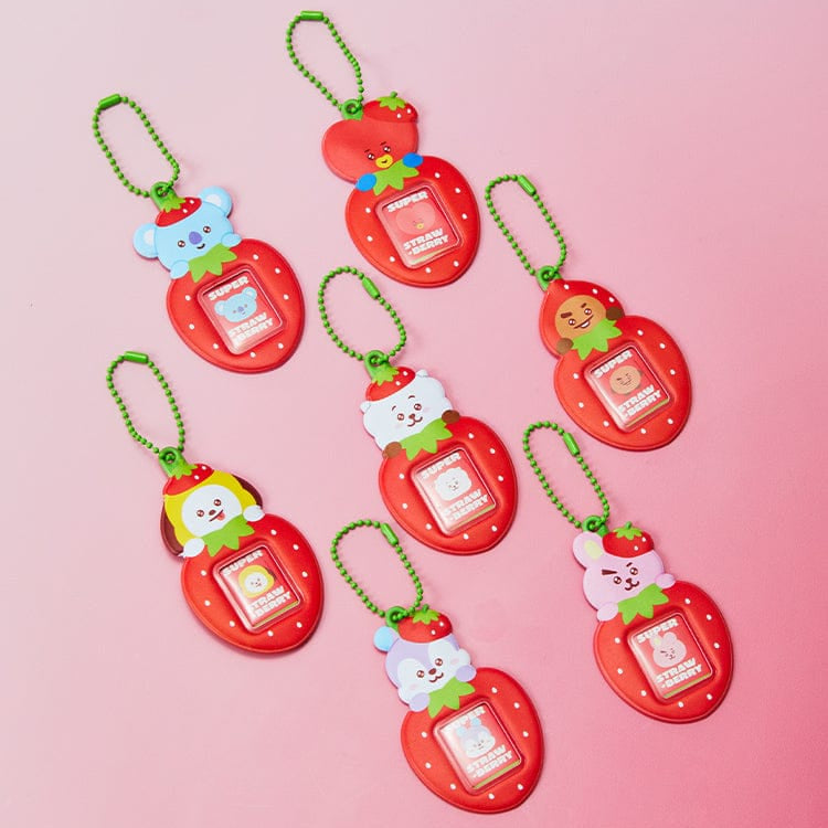 BT21 Strawberry Party Mini Photo Holder Keychain