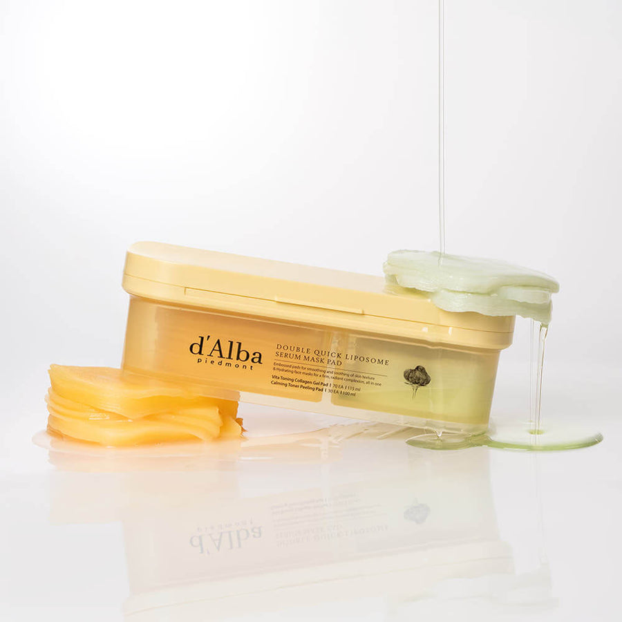 D'ALBA Double Quick Liposome Calming & Boosting Half-and-Half Pads 1 Box (100 Sheets)