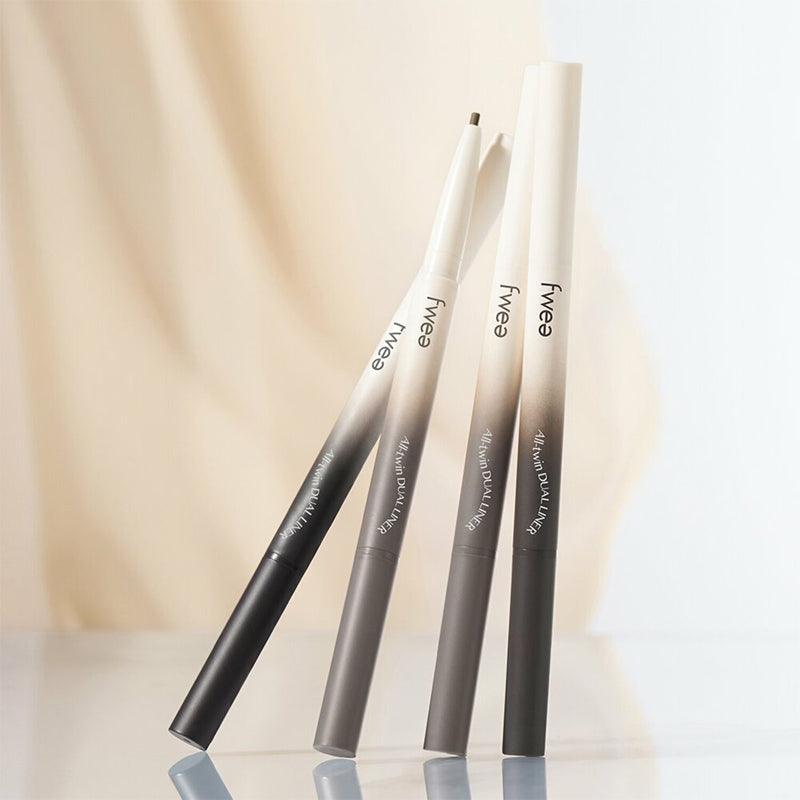 FWEE Oltime Dual Liner de la marque FWEE : double crayon yeux noir et marron sur fond clair, photo produit