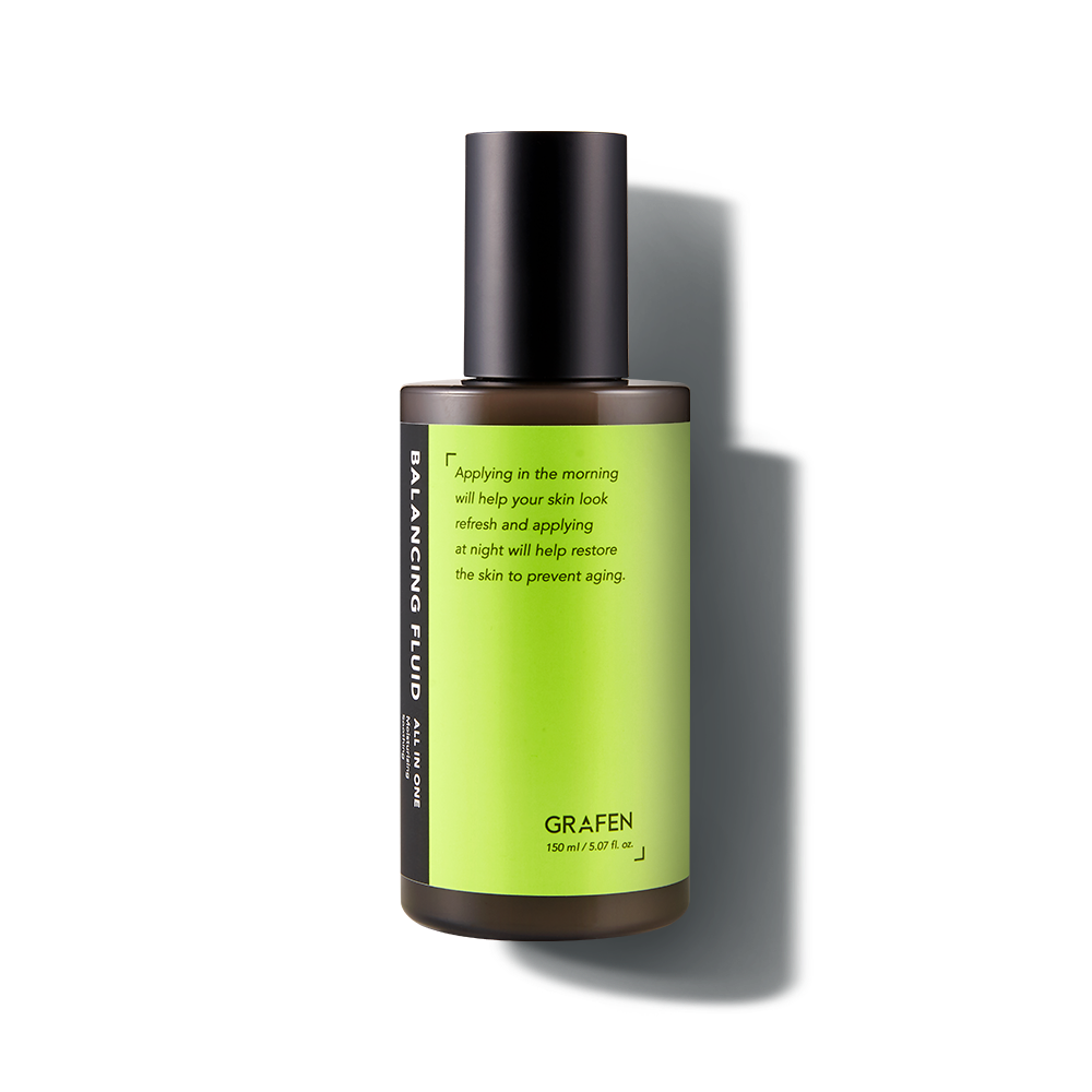 GRAFEN Calming Green Lotion 160ml, lotion verte apaisante sur fond sombre, bouteille de marque GRAFEN.