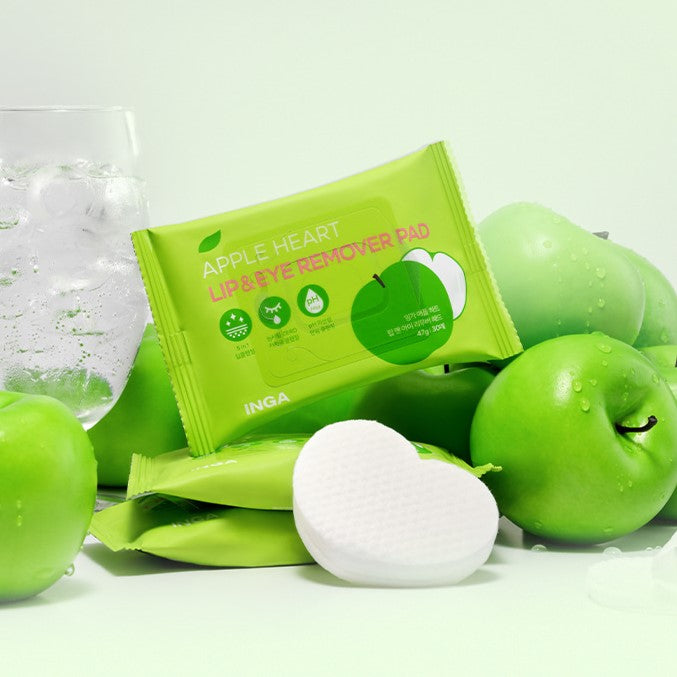 INGA Apple Heart Lip & Eye Remover Pad 30p 47g disponible sur Ma petite Coree, ton Eshop 100% K-beauty en direct de Seoul