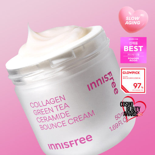 INNISFREE Collagen Green Tea Ceramide Bounce Cream 50ml disponible sur Ma petite Coree, ton Eshop 100% K-beauty en direct de Seoul