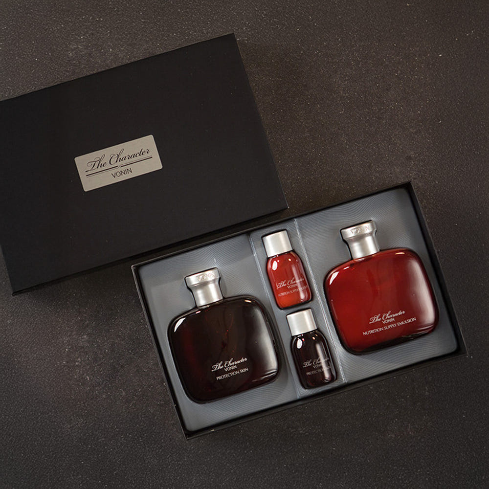 ISAKNOX Bonin The Character 2 PeicePlanning Set, coffret parfum rouge et noir, marque ISAKNOX, sur fond sombre.