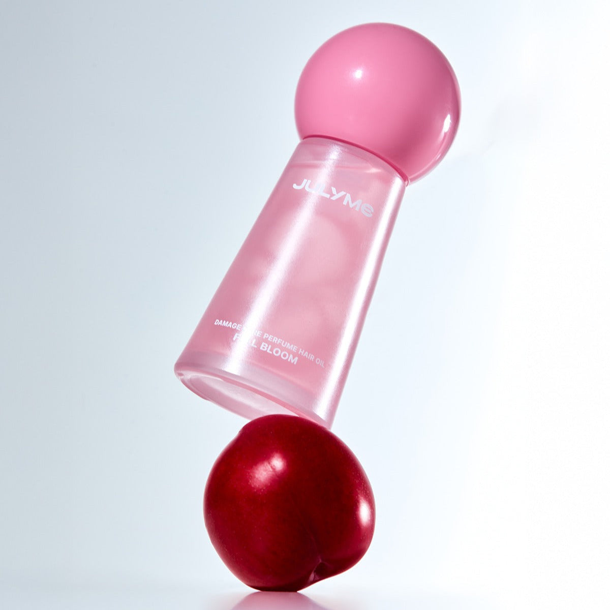 JULYME Damage Care Perfume Hair Oil 30ml, huile parfumée, soin cheveux, bouteille rose élégante avec pomme rouge
