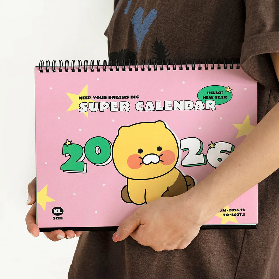 KAKAO FRIENDS 2026 A4 size desk calendar Chunsik