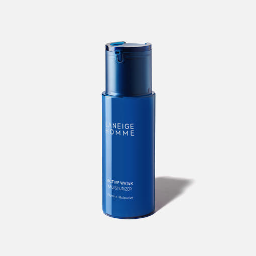 LANEIGE Homme Active Water Moisturizer 125ml : flacon bleu sur fond clair, produit de la marque LANEIGE pour hommes.