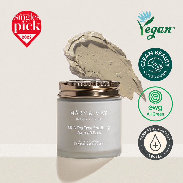 MARY & MAY Cica Tea Tree Soothing Wash off Pack 125g disponible sur Ma petite Coree, ton Eshop 100% K-beauty en direct de Seoul