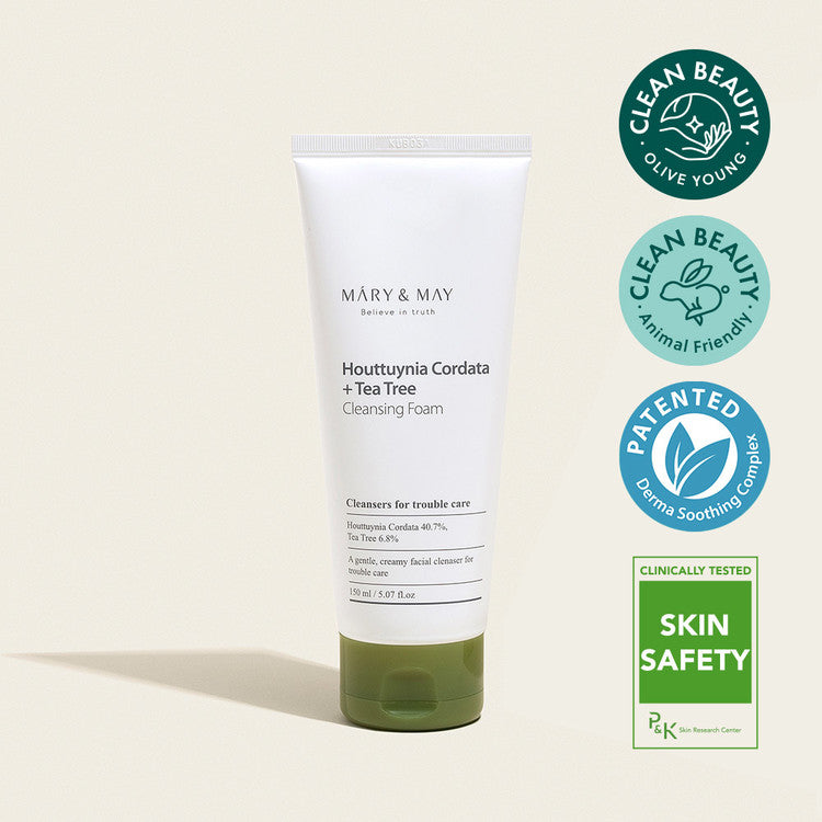 MARY & MAY Houttuynia Cordata + Tea Tree Cleansing Foam 150ml disponible sur Ma petite Coree, ton Eshop 100% K-beauty en direct de Seoul