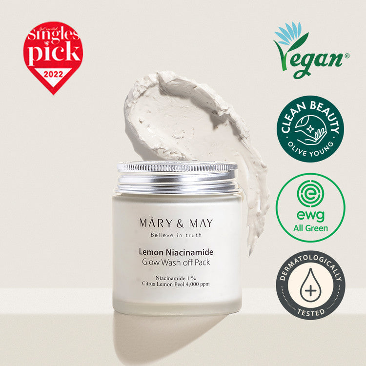MARY & MAY Lemon Niacinamide Glow Wash off Pack 125g disponible sur Ma petite Coree, ton Eshop 100% K-beauty en direct de Seoul