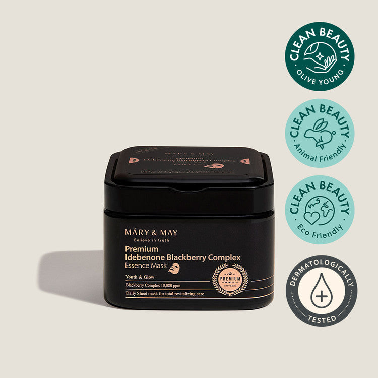 MARY&MAY Premium Idebenone Blackberry Complex Essence Mask x20