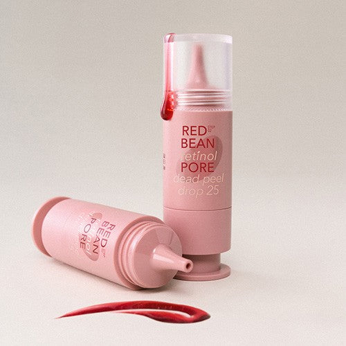 MISSHA Pattinol Pore Dead Peel Drops 25 15g, flacons rose et rouge sur fond clair, vue produit en gros plan