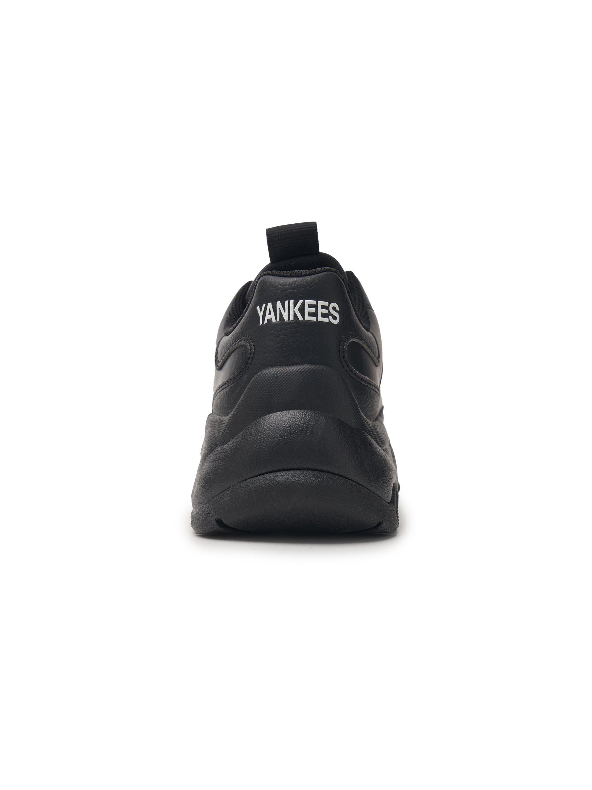 MLB Big Ball Chunky A New York Yankees BLACK, chaussure noire chunky Yankees, vue arrière sur fond blanc
