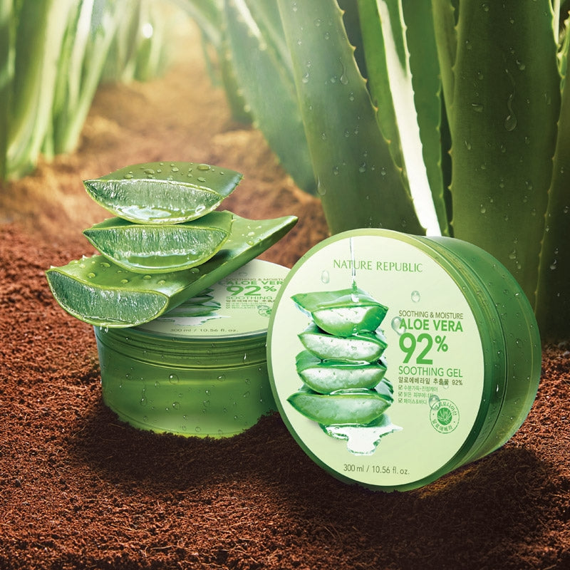 NATURE REPUBLIC - Gel Adoucissant - Soothing&Moisture Aloe Vera 92% 300ml disponible sur Ma petite Coree, ton Eshop 100% K-beauty en direct de Seoul
